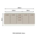 Ver imagem 4 de Kit com 2 Balcões Multiuso 4 Portas 3 Gavetas Agata Madesa