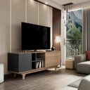 Ver imagem 2 de Rack para Tv até 65'' com 2 Portas e Nichos 160cm Lars - Preto