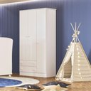 Ver imagem 2 de Conjunto Guarda Roupa e Cômoda Trocador Branco