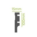 Ver imagem 2 de Kit com 5 Barras Rodapé de Poliestireno 10CMX15MM Frisado 12m Branco Riplain