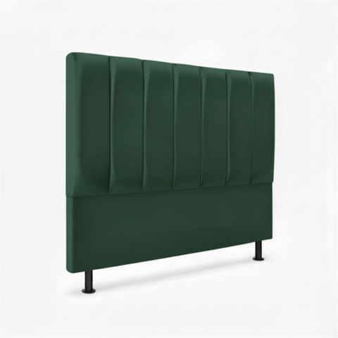 Kit Cabeceira e Calçadeira Baú Carla Casal 160 cm - Veludo Verde