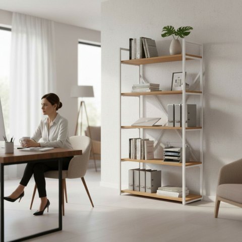 Estante Metálica Modular com 5 Prateleiras Multiuso Organizadora Industrial Móvel na Caixa