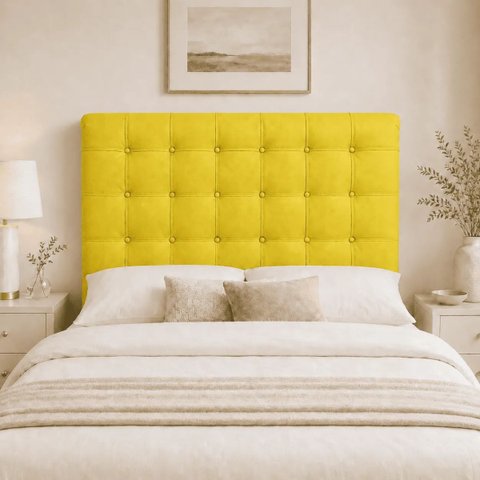 Cabeceira para Cama Box Estofada 195 King Size Ana com Botões Suede