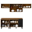 Ver imagem 2 de Cozinha Modulada Toscana em Mdf 5 Peças com Aéreo 1200 Porta de Vidro e Aéreo Geladeira com Tampo