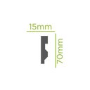 Ver imagem 4 de Kit com 3 Barras Rodapé de Poliestireno 7cmX15mm Liso 6,75m