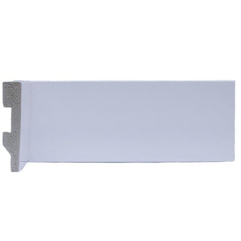 Kit com 10 Barras Rodapé de Poliestireno 7CMX15MM Liso 22,5m Branco Riplain