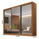 Ver imagem 3 de Guarda Roupa Atlanta 3 Portas e 4 Gavetas com 9 Espelhos Cinamomo - Novo Horizonte