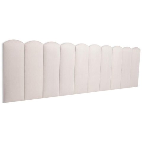 Cabeceira King Kit 10 Placas Modelo Nuvem - Suede Creme / Off White