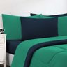 Kit Edredom + Jogo de Lençol 100% Algodão Gran Moratta 7 Peças King Verde Jade-azul Marinho - 2