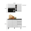 Ver imagem 3 de Cozinha Evidence 4 Peças com Balcão de 120cm com Tampo Armário para Micro-Ondas e Nicho Garrafeiro P