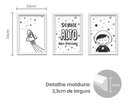 Ver imagem 4 de Kit 3 Quadros Decorativos Pequeno Astronauta 34x24cm MDF