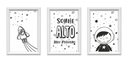 Ver imagem 3 de Kit 3 Quadros Decorativos Pequeno Astronauta 34x24cm MDF