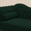 Ver imagem 6 de Divã Recamier Chaise Longue Lavínia 150cm Capitonê Pés de Madeira Veludo Verde Escuro - Desk Design