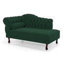 Ver imagem 5 de Divã Recamier Chaise Longue Lavínia 150cm Capitonê Pés de Madeira Veludo Verde Escuro - Desk Design
