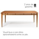 Ver imagem 4 de Conjunto Sala de Jantar Madeira Maciça - Mesa 1,60 Laminada 6 Cadeiras Estofadas Encosto Tela Marrom/Freijó