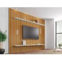 Ver imagem 1 de Painel para Tv de até 75 Polegadas Ripado 2 Prateleiras Roma:cinamomo/off White