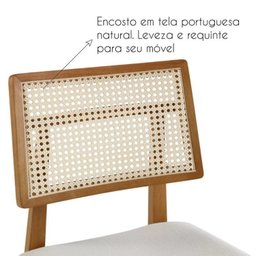 Conjunto Sala de Jantar Madeira Maciça - Mesa 1,80 Laminada 6 Cadeiras Estofadas Encosto Tela - 19