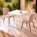 Ver imagem 2 de Mesa de Jantar Reforçada Industrial 60x60cm Tampo Branco Pés Branco