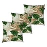 Kit 3 Capas de Almofada Impermeável Belize Zíper Invisível 45cmx45cm:Folhagens Verde Costela de Adão - 1