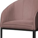 Ver imagem 4 de Poltrona Banqueta Decorativa Luxo Mia Base Metal Preta Veludo - Estopar Poltrona Mia Veludo Rosê
