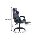 Ver imagem 4 de Cadeira Gamer Reclinável Preta Ergonômica Pc com Apoio para Pés e Braços Couro Sintético