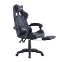 Ver imagem 1 de Cadeira Gamer Reclinável Preta Ergonômica Pc com Apoio para Pés e Braços Couro Sintético