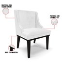 Ver imagem 3 de Kit 10 Cadeiras Estofadas Base Fixa de Madeira Preto Lia Sintético Premium Branco - Ibiza