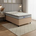 Ver imagem 2 de Colchão Solteiro Probel Espuma D33 Pillow Top 88x188x18cm Guarda Costas Lyon Branco/bege