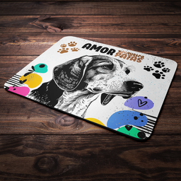 Mouse Pad Amor de Quatro Patas - Cachorro Beagle - 22x18 - 2