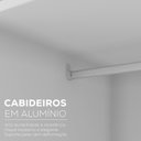 Ver imagem 7 de Guarda-Roupa Solteiro 100% MDF BP com 2 Portas Espelho Zermatt Cinza