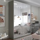 Ver imagem 1 de Guarda-roupa Solteiro 100% Mdf Bp com 2 Portas Espelho Zermatt