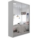 Ver imagem 6 de Guarda-Roupa Solteiro 100% MDF BP com 2 Portas Espelho Zermatt Cinza
