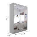 Ver imagem 5 de Guarda-Roupa Solteiro 100% MDF BP com 2 Portas Espelho Zermatt Cinza
