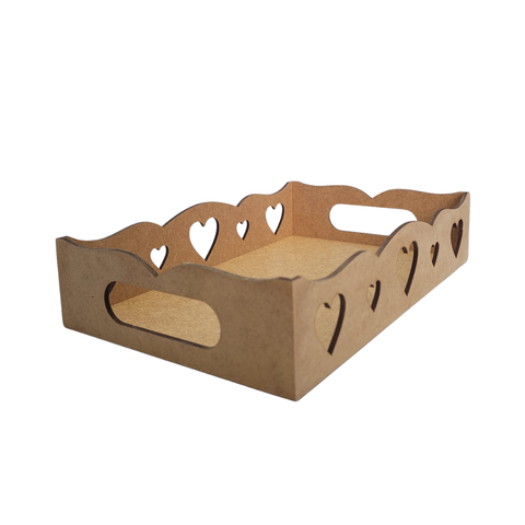 Bandeja Coração 100% Mdf (24x15) Mdf Cru