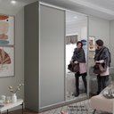 Ver imagem 2 de Guarda-roupa Solteiro 100% Mdf Bp com 2 Portas e 1 Espelho Zermatt