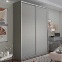 Ver imagem 1 de Guarda-Roupa Solteiro 100% MDF BP com 2 Portas Zermatt Cinza