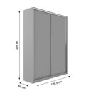 Ver imagem 6 de Guarda-Roupa Solteiro 100% MDF BP com 2 Portas Zermatt Cinza