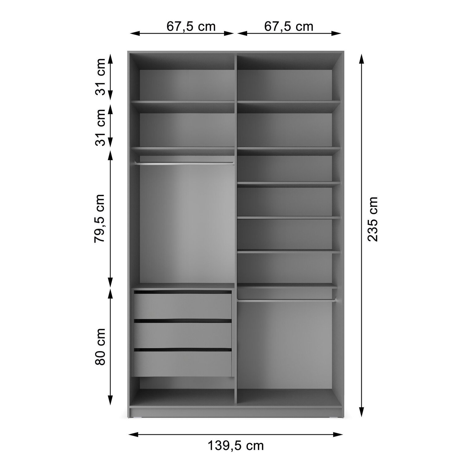 Guarda-roupa Solteiro 100% Mdf Bp com 2 Portas Zermatt - 4