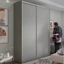 Ver imagem 2 de Guarda-Roupa Solteiro 100% MDF BP com 2 Portas Zermatt Cinza