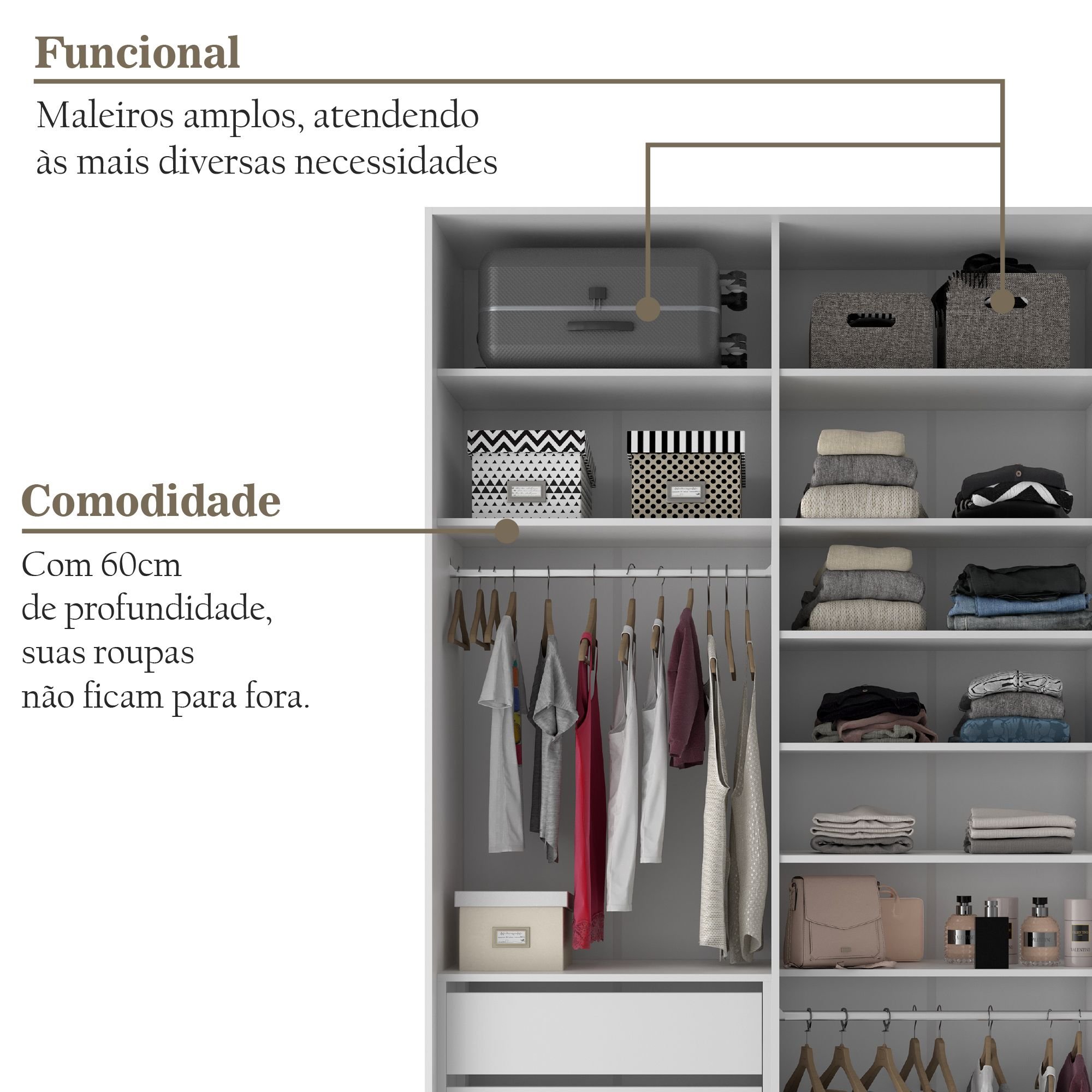 Guarda-roupa Solteiro 100% Mdf Bp com 2 Portas Zermatt - 13