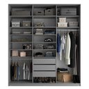 Ver imagem 6 de Guarda-Roupa Casal 100% MDF BP com 3 Portas Espelho Zermatt Cinza