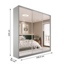 Ver imagem 4 de Guarda-roupa Casal 100% Mdf Bp com 3 Portas Espelho Zermatt