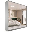 Ver imagem 2 de Guarda-Roupa Casal 100% MDF BP com 3 Portas Espelho Zermatt Cinza
