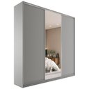 Ver imagem 2 de Guarda-Roupa Casal 100% MDF BP com 3 Portas e 1 Espelho Zermatt Cinza
