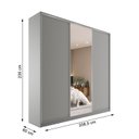 Ver imagem 4 de Guarda-Roupa Casal 100% MDF BP com 3 Portas e 1 Espelho Zermatt Cinza