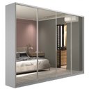 Ver imagem 2 de Guarda-Roupa Casal 100% MDF BP com 4 Portas Espelhos Zermatt Cinza