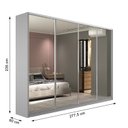 Ver imagem 3 de Guarda-Roupa Casal 100% MDF BP com 4 Portas Espelhos Zermatt Cinza