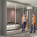 Ver imagem 6 de Guarda-Roupa Casal 100% MDF BP com 4 Portas Espelhos Zermatt Cinza