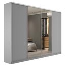 Ver imagem 2 de Guarda-Roupa Casal 100% MDF BP com 4 Portas e 2 Espelhos Zermatt Cinza