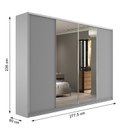 Ver imagem 3 de Guarda-Roupa Casal 100% MDF BP com 4 Portas e 2 Espelhos Zermatt Cinza